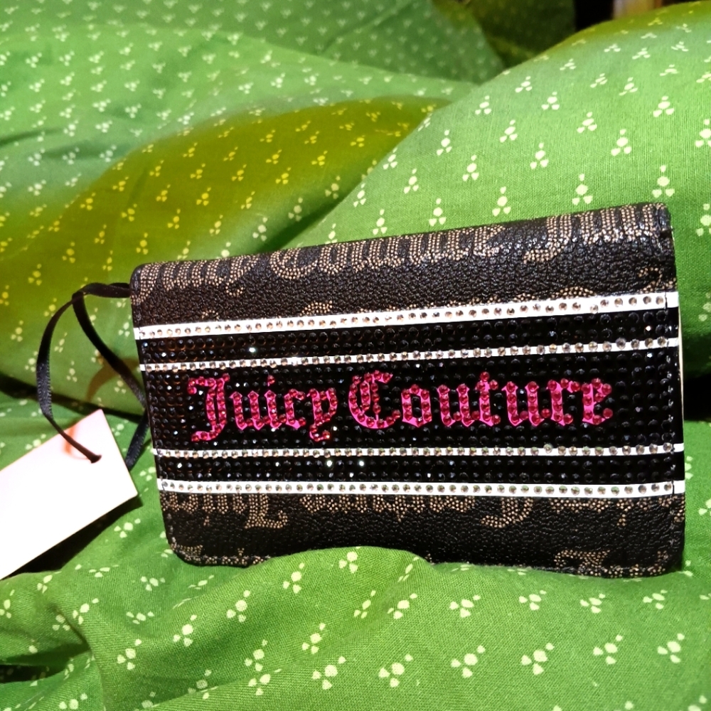 Juicy Couture Mini-Wallet w Crystals on Front